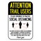 Signmission Public Safety Sign-Trail Users Practice Social Distancing, Heavy-Gauge, 12" H, A-1218-25371 A-1218-25371 - alternate 1